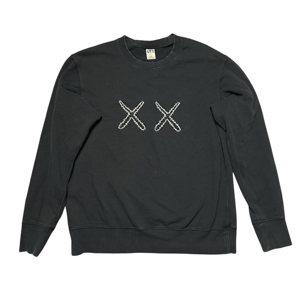KAWS x Sesame Street Uniqlo Sweatshirt 2018 Black Crewneck Sweater Men’s M
